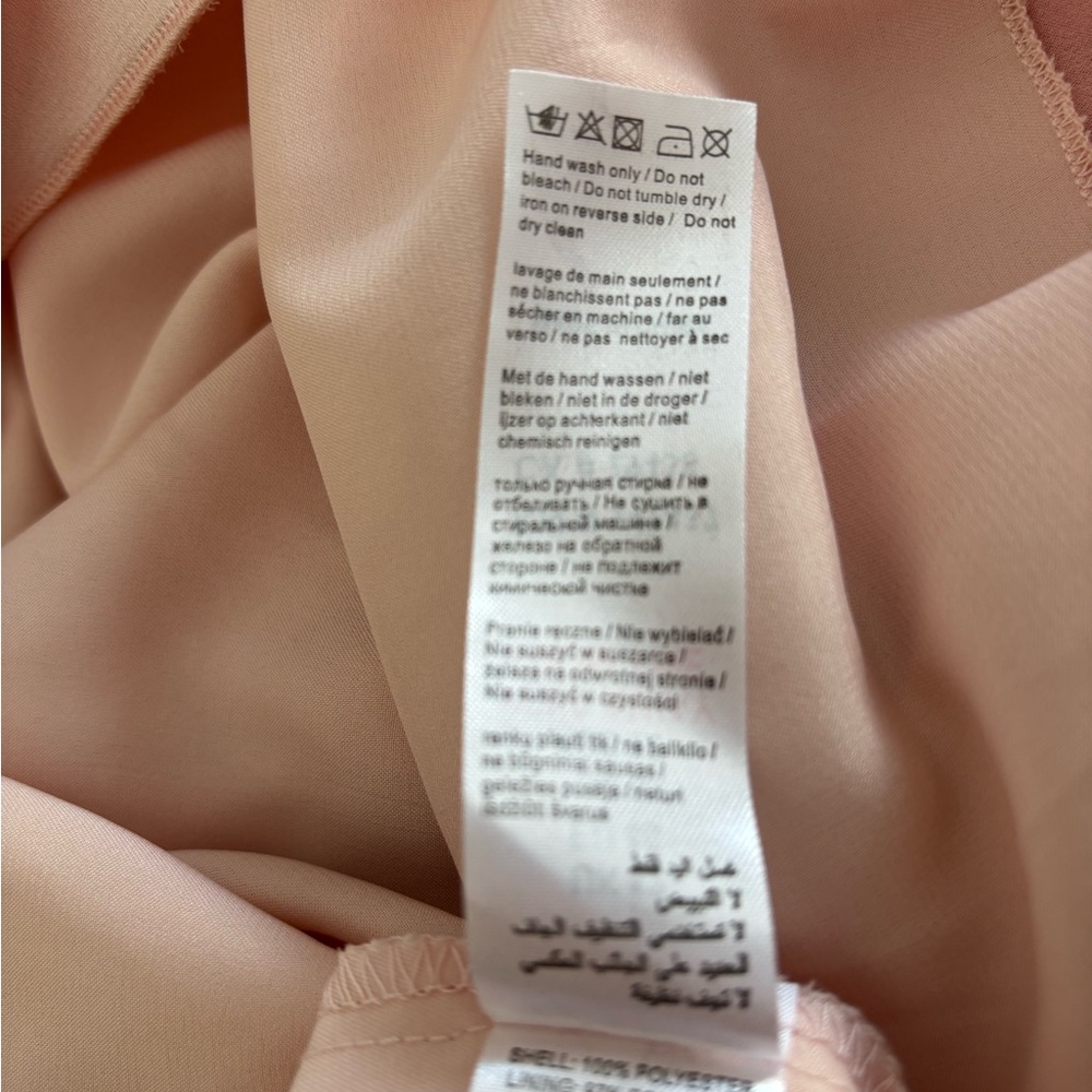 Women’s Little Mistress of London Blush Pink Floral Detail Chiffon Dress Size 8 - Picture 10 of 12
